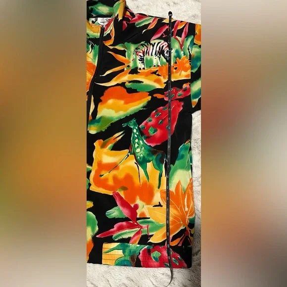 Vintage Erin London Tropical Safari Colorful Lightweight Jacket - Picture 2 of 14
